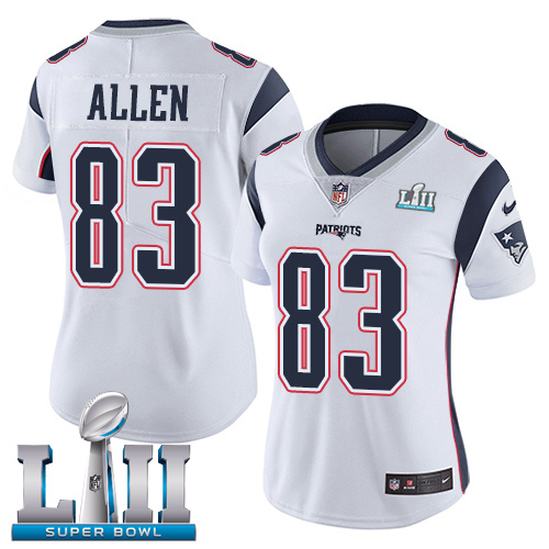 Nike Patriots #83 Dwayne Allen White Super Bowl LII Women's Stitched NFL Vapor Untouchable Limited Jersey Nike Patriots #83 Dwayne Allen White Super Bowl LII Women's Stitched NFL Vapor Untouchable Limited Jersey