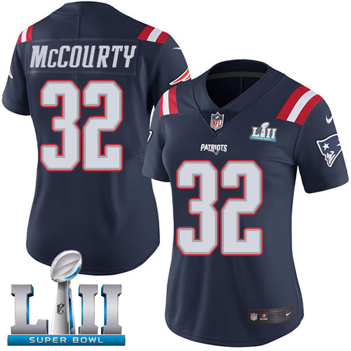 Nike Patriots #32 Devin McCourty Navy Blue Super Bowl LII Women's Stitched NFL Limited Rush Jersey Nike Patriots #32 Devin McCourty Navy Blue Super Bowl LII Women's Stitched NFL Limited Rush Jersey