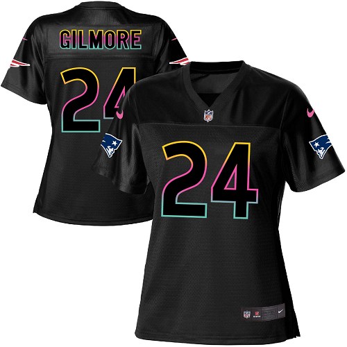 Nike Patriots #24 Stephon Gilmore Black Women's NFL Fashion Game Jersey Nike Patriots #24 Stephon Gilmore Black Women's NFL Fashion Game Jersey