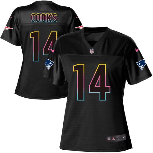 Nike Patriots #14 Brandin Cooks Black Women's NFL Fashion Game Jersey Nike Patriots #14 Brandin Cooks Black Women's NFL Fashion Game Jersey