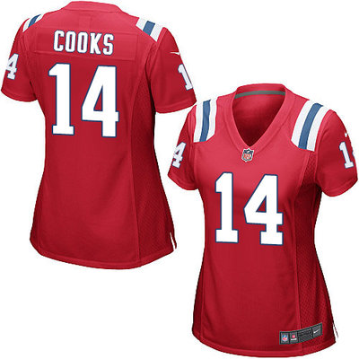 Nike Patriots #14 Brandin Cooks Red Alternate Women's Stitched NFL Elite Jersey Nike Patriots #14 Brandin Cooks Red Alternate Women's Stitched NFL Elite Jersey