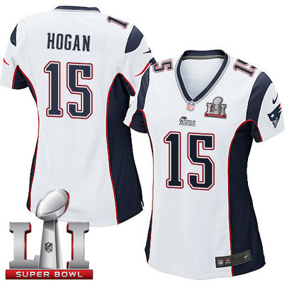 Nike Patriots #15 Chris Hogan White Super Bowl LI 51 Women's Stitched NFL New Elite Jersey