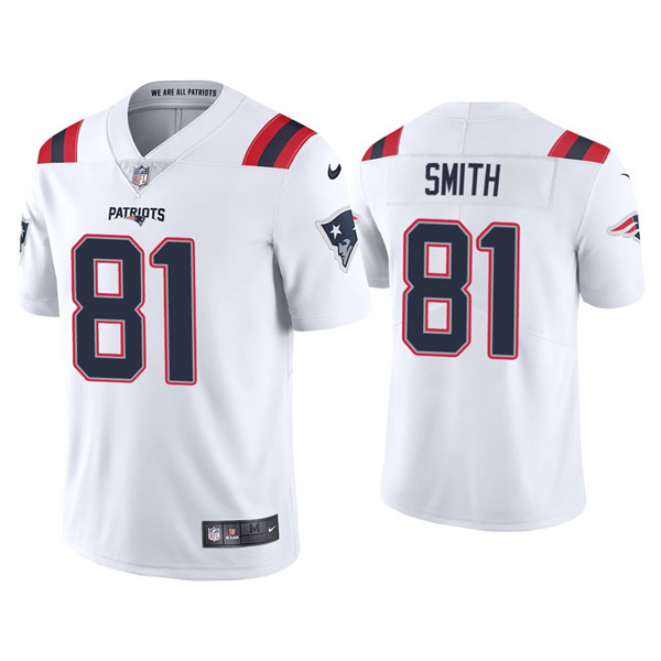 Youth New England Patriots #81 Jonnu Smith 2021 White Vapor Untouchable Limited Stitched Jersey Youth New England Patriots #81 Jonnu Smith 2021 White Vapor Untouchable Limited Stitched Jersey