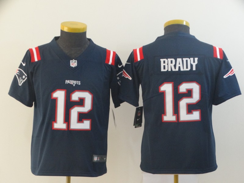 Youth Nike Patriots 12 Tom Brady Navy Youth Color Rush Limited Jersey Youth Nike Patriots 12 Tom Brady Navy Youth Color Rush Limited Jersey