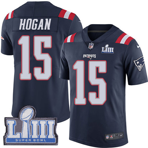 Nike Patriots #15 Chris Hogan Navy Blue Super Bowl LIII Bound Youth Stitched NFL Limited Rush Jersey Nike Patriots #15 Chris Hogan Navy Blue Super Bowl LIII Bound Youth Stitched NFL Limited Rush Jersey