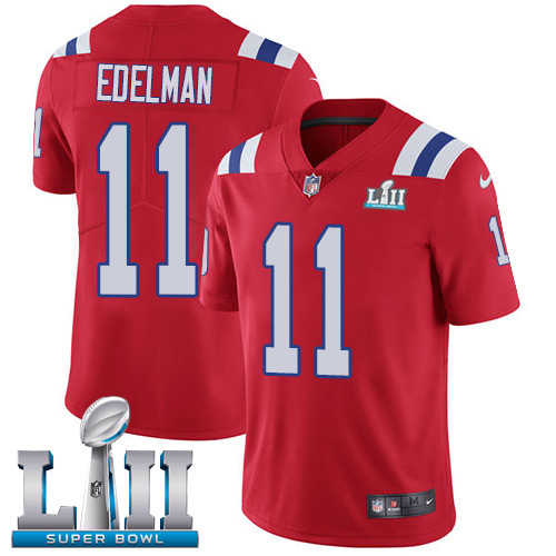 Nike Patriots #11 Julian Edelman Red Alternate Super Bowl LII Youth Stitched NFL Vapor Untouchable Limited Jersey Nike Patriots #11 Julian Edelman Red Alternate Super Bowl LII Youth Stitched NFL Vapor Untouchable Limited Jersey