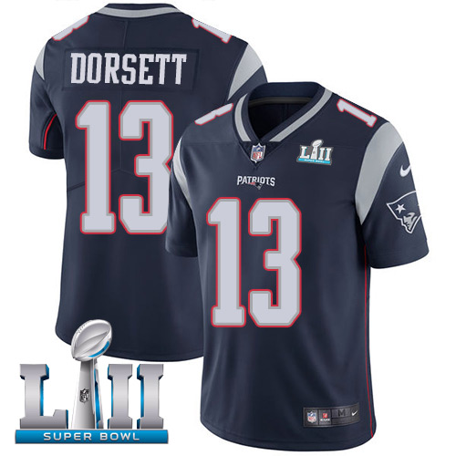 Nike Patriots #13 Phillip Dorsett Navy Blue Team Color Super Bowl LII Youth Stitched NFL Vapor Untouchable Limited Jersey Nike Patriots #13 Phillip Dorsett Navy Blue Team Color Super Bowl LII Youth Stitched NFL Vapor Untouchable Limited Jersey