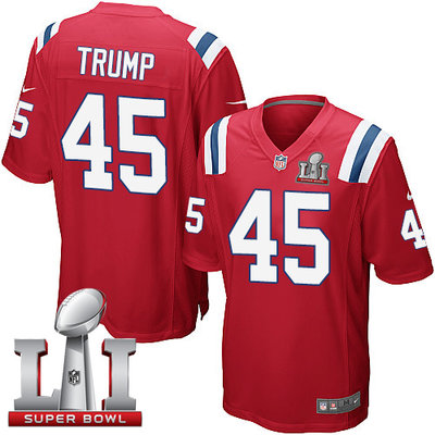 Nike Patriots #45 Donald Trump Red Alternate Super Bowl LI 51 Youth Stitched NFL Elite Jersey Nike Patriots #45 Donald Trump Red Alternate Super Bowl LI 51 Youth Stitched NFL Elite Jersey