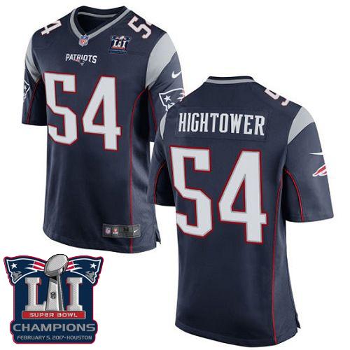 Nike Patriots #54 Dont'a Hightower Navy Blue Team Color Super Bowl LI Champions Youth Stitched NFL New Elite Jersey