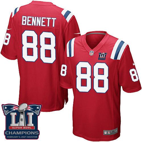 Nike Patriots #88 Martellus Bennett Red Alternate Super Bowl LI Champions Youth Stitched NFL Elite Jersey