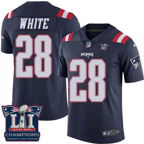 Nike Patriots #28 James White Navy Blue Super Bowl LI Champions Youth Stitched NFL Limited Rush Jersey Nike Patriots #28 James White Navy Blue Super Bowl LI Champions Youth Stitched NFL Limited Rush Jersey