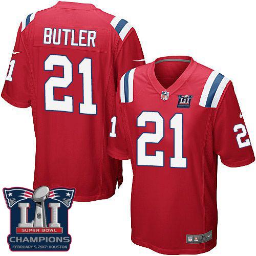 Nike Patriots #21 Malcolm Butler Red Alternate Super Bowl LI Champions Youth Stitched NFL Elite Jersey