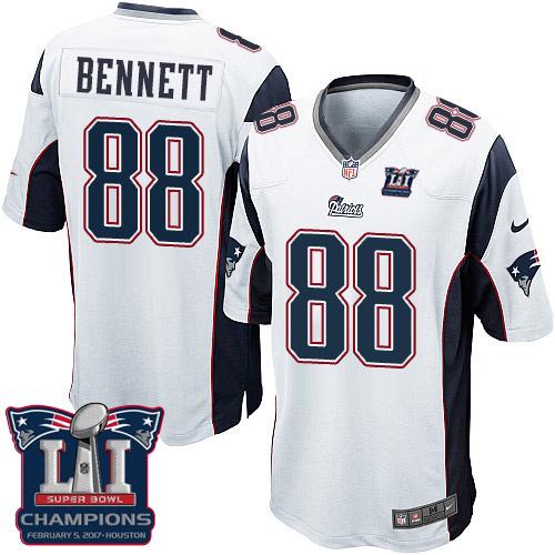 Nike Patriots #88 Martellus Bennett White Super Bowl LI Champions Youth Stitched NFL New Elite Jersey