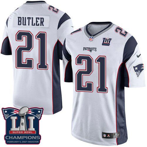 Nike Patriots #21 Malcolm Butler White Super Bowl LI Champions Youth Stitched NFL New Elite Jersey Nike Patriots #21 Malcolm Butler White Super Bowl LI Champions Youth Stitched NFL New Elite Jersey