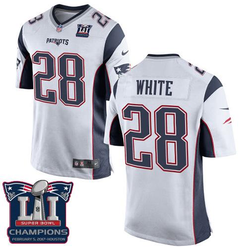 Nike Patriots #28 James White White Super Bowl LI Champions Youth Stitched NFL New Elite Jersey Nike Patriots #28 James White White Super Bowl LI Champions Youth Stitched NFL New Elite Jersey