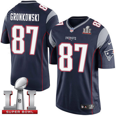 Nike Patriots #87 Rob Gronkowski Navy Blue Team Color Super Bowl LI 51 Youth Stitched NFL Limited Jersey Nike Patriots #87 Rob Gronkowski Navy Blue Team Color Super Bowl LI 51 Youth Stitched NFL Limited Jersey