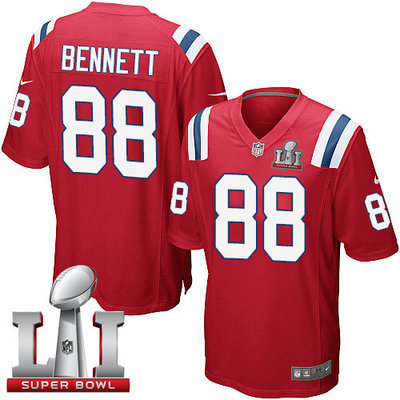 Nike Patriots #88 Martellus Bennett Red Alternate Super Bowl LI 51 Youth Stitched NFL Elite Jersey