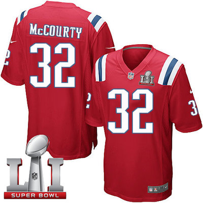 Nike Patriots #32 Devin McCourty Red Alternate Super Bowl LI 51 Youth Stitched NFL Elite Jersey