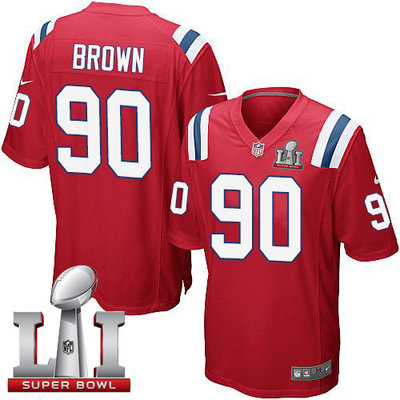 Nike Patriots #90 Malcom Brown Red Alternate Super Bowl LI 51 Youth Stitched NFL Elite Jersey