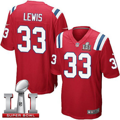 Nike Patriots #33 Dion Lewis Red Alternate Super Bowl LI 51 Youth Stitched NFL Elite Jersey