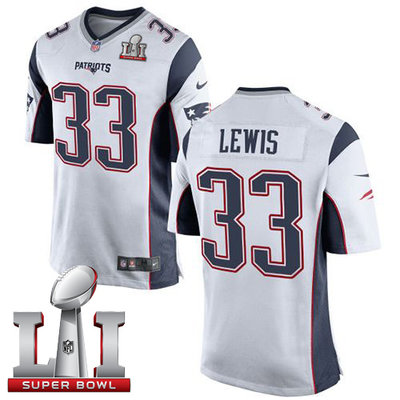 Nike Patriots #33 Dion Lewis White Super Bowl LI 51 Youth Stitched NFL New Elite Jersey