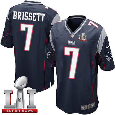 Nike Patriots #7 Jacoby Brissett Navy Blue Team Color Super Bowl LI 51 Youth Stitched NFL New Elite Jersey