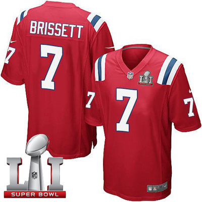 Nike Patriots #7 Jacoby Brissett Red Alternate Super Bowl LI 51 Youth Stitched NFL Elite Jersey