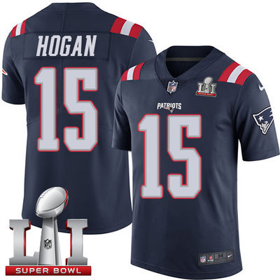 Nike Patriots #15 Chris Hogan Navy Blue Super Bowl LI 51 Youth Stitched NFL Limited Rush Jersey Nike Patriots #15 Chris Hogan Navy Blue Super Bowl LI 51 Youth Stitched NFL Limited Rush Jersey