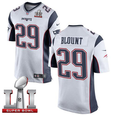 Nike Patriots #29 LeGarrette Blount White Super Bowl LI 51 Youth Stitched NFL New Elite Jersey