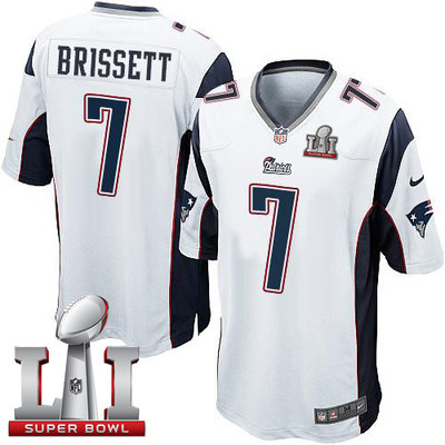 Nike Patriots #7 Jacoby Brissett White Super Bowl LI 51 Youth Stitched NFL New Elite Jersey
