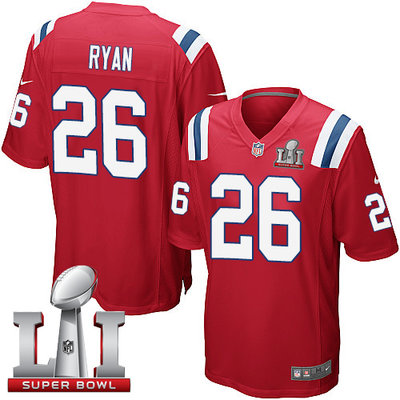 Nike Patriots #26 Logan Ryan Red Alternate Super Bowl LI 51 Youth Stitched NFL Elite Jersey