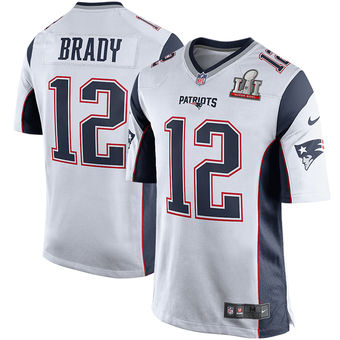Youth New England Patriots Tom Brady Nike White Super Bowl LI Bound Game Jersey