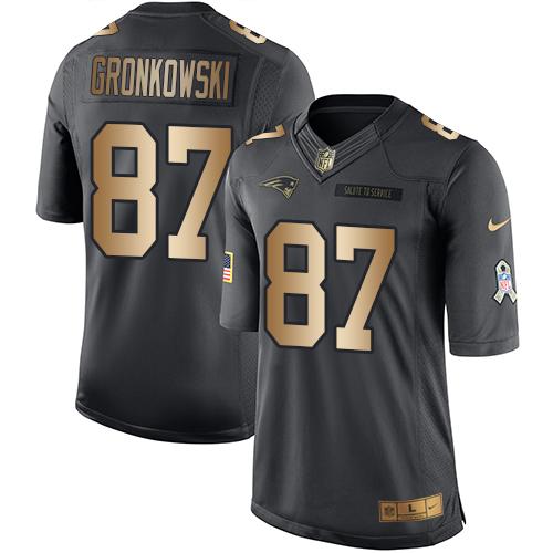 Nike Patriots #87 Rob Gronkowski Black Youth Stitched NFL Limited Gold Salute to Service Jersey Nike Patriots #87 Rob Gronkowski Black Youth Stitched NFL Limited Gold Salute to Service Jersey