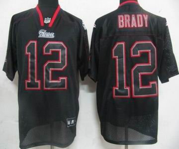 Youth New England Patriots 12 Tom Brady lights Out black Jerseys