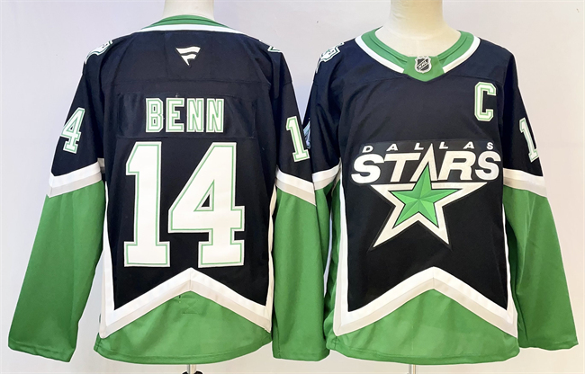 Men's Dallas Stars #14 Jamie Benn Black 2025 26 With C Patch Alternate Stitched Hockey Jersey Men's Dallas Stars #14 Jamie Benn Black 2025 26 With C Patch Alternate Stitched Hockey Jersey
