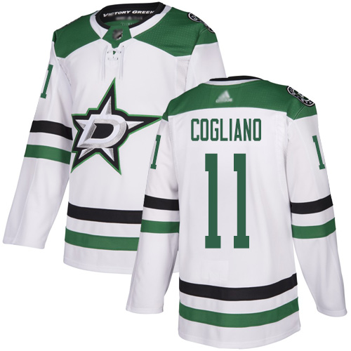 Stars #11 Andrew Cogliano White Road Authentic Stitched Hockey Jersey Stars #11 Andrew Cogliano White Road Authentic Stitched Hockey Jersey