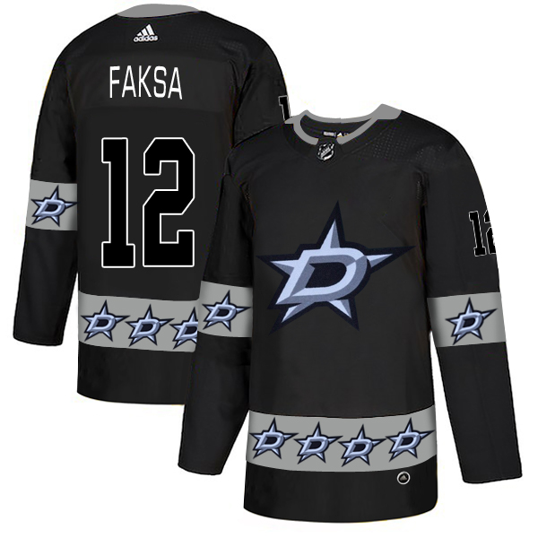 Stars 12 Radek Faksa Black Team Logos Fashion Adidas Jersey Stars 12 Radek Faksa Black Team Logos Fashion Adidas Jersey
