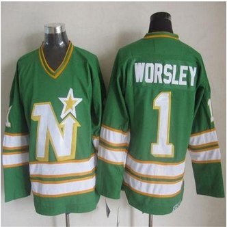 Dallas Stars #1 Gump Worsley Green CCM Throwback Stitched NHL Jersey Dallas Stars #1 Gump Worsley Green CCM Throwback Stitched NHL Jersey