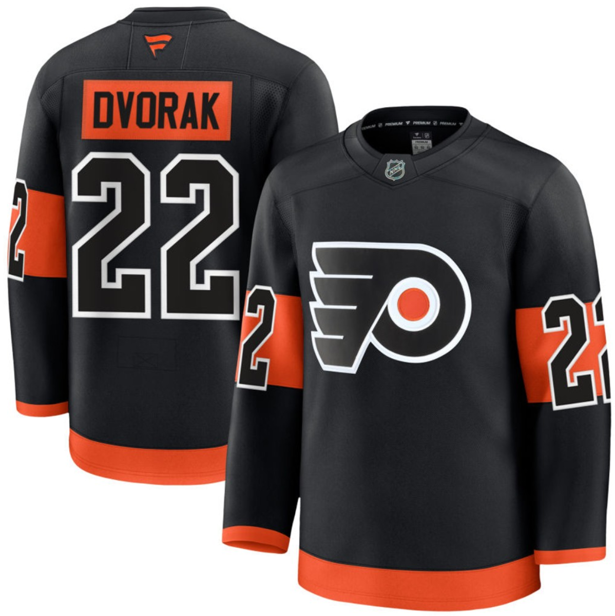 Men's Philadelphia Flyers #22 Christian Dvorak Black 2024-25 Alternate stitched Hockey Jersey Men's Philadelphia Flyers #22 Christian Dvorak Black 2024-25 Alternate stitched Hockey Jersey