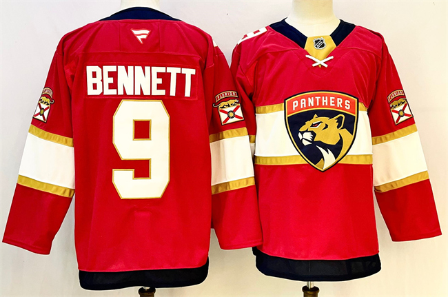 Men's Florida Panthers #9 Sam Bennett Red 2024-25 Home Stitched Hockey Jersey Men's Florida Panthers #9 Sam Bennett Red 2024-25 Home Stitched Hockey Jersey