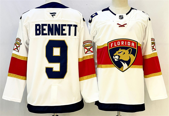 Men's Florida Panthers #9 Sam Bennett White 2024-25 Stitched Hockey Jersey Men's Florida Panthers #9 Sam Bennett White 2024-25 Stitched Hockey Jersey