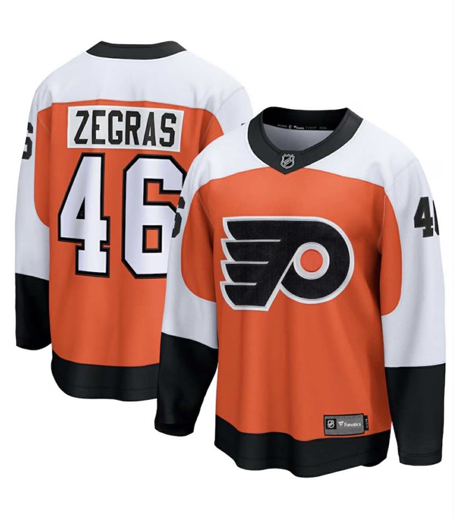 Men's Philadelphia Flyers #46 Trevor Zegras Orange 2024-25 Home stitched Hockey Jersey Men's Philadelphia Flyers #46 Trevor Zegras Orange 2024-25 Home stitched Hockey Jersey