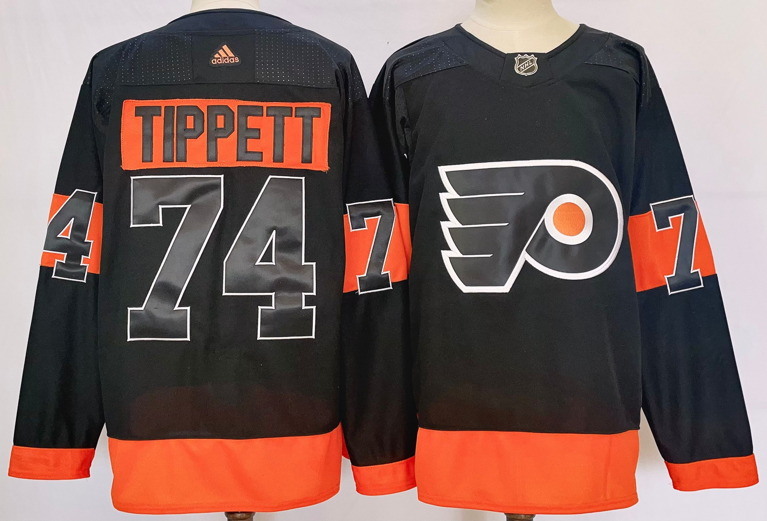 Men's Philadelphia Flyers #74 Owen Tippett Black Alternate Authentic Jersey Men's Philadelphia Flyers #74 Owen Tippett Black Alternate Authentic Jersey