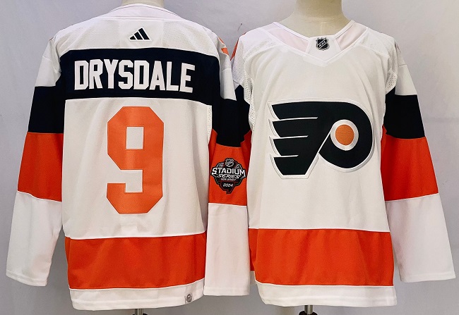 Men's Philadelphia Flyers #9 Jamie Drysdale White 2023-2024 Stadium Series Stitched Jersey Men's Philadelphia Flyers #9 Jamie Drysdale White 2023-2024 Stadium Series Stitched Jersey