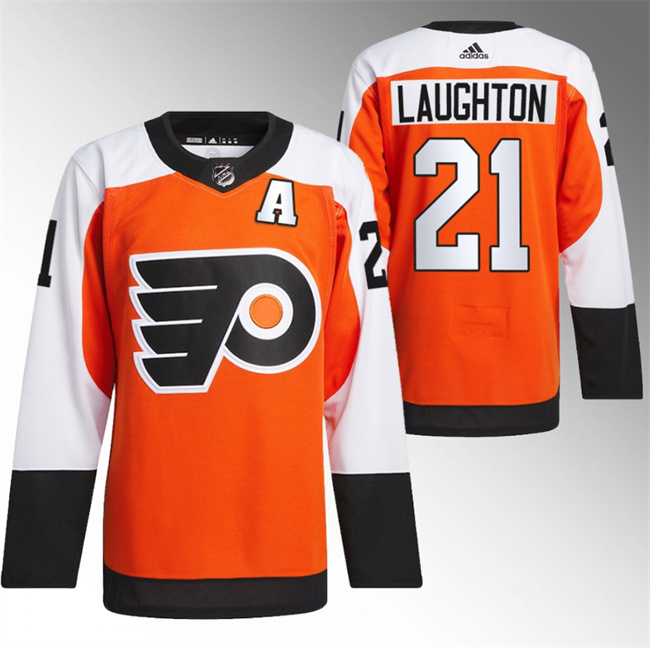 Men's Philadelphia Flyers #21 Scott Laughton 2023 24 Orange Stitched Jersey Men's Philadelphia Flyers #21 Scott Laughton 2023 24 Orange Stitched Jersey