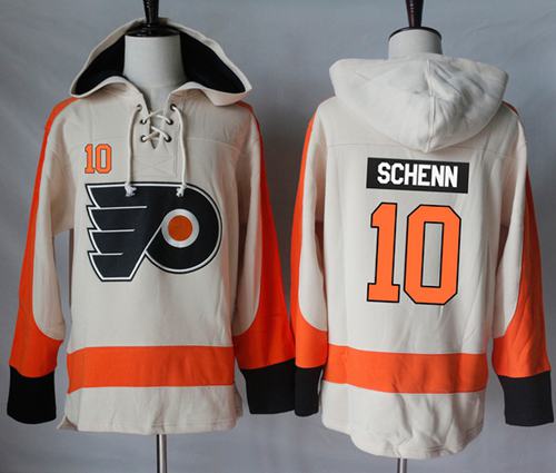 Flyers #10 Brayden Schenn Cream Sawyer Hooded Sweatshirt Stitched NHL Jersey Flyers #10 Brayden Schenn Cream Sawyer Hooded Sweatshirt Stitched NHL Jersey