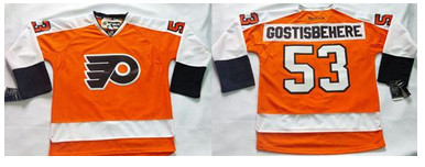 Flyers #53 Shayne Gostisbehere Orange Stitched NHL Jersey