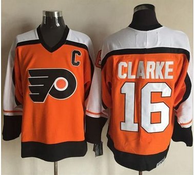 Flyers #16 Bobby Clarke OrangeBlack CCM Throwback Stitched NHL Jersey Flyers #16 Bobby Clarke OrangeBlack CCM Throwback Stitched NHL Jersey