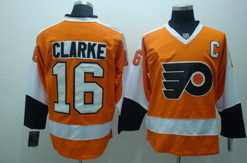 Philadelphia Flyers 16 Bobby clarke Orange jerseys C patch Philadelphia Flyers 16 Bobby clarke Orange jerseys C patch