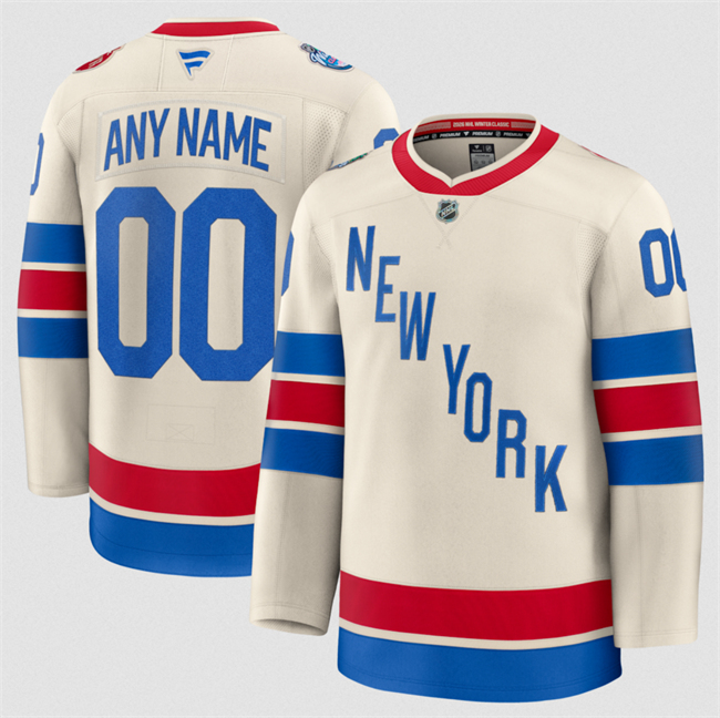 Men's New York Rangers Custom Beige 2026 Winter Classic Stitched Hockey Jersey Men's New York Rangers Custom Beige 2026 Winter Classic Stitched Hockey Jersey